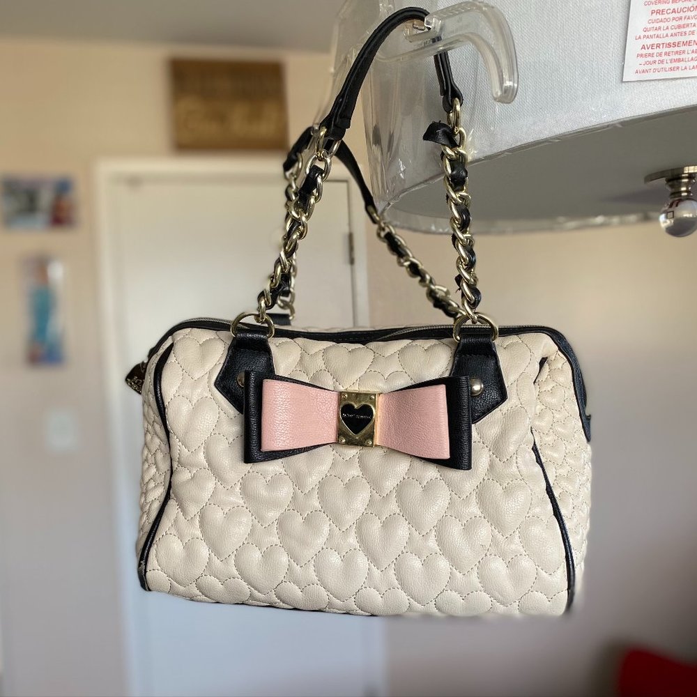 Betsey Johnson Quilted Double Heart Bow